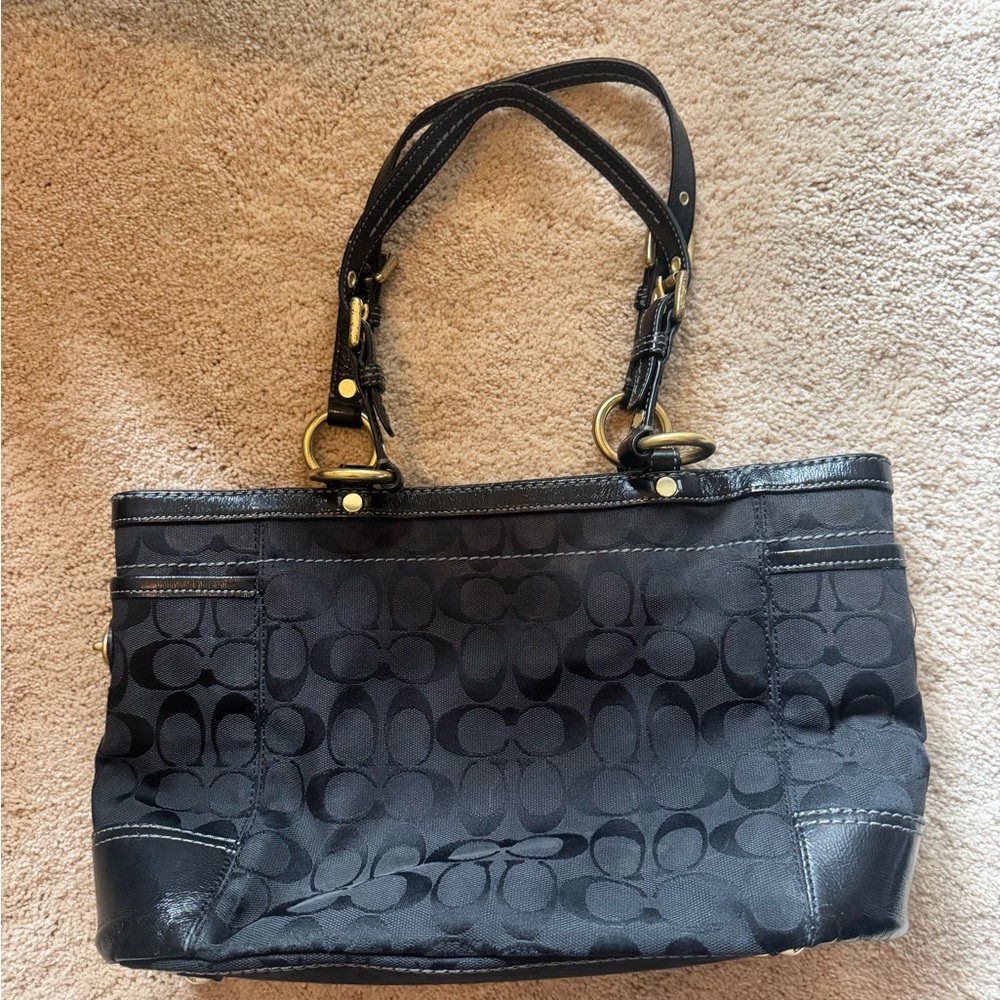 Coach Black Signature Shoulder Bag